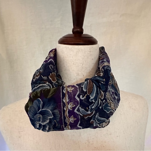 Silk Scarf with Hand Painted Gold - Picture 3 of 12